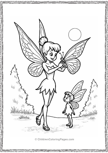 Tinker Bell With A Butterfly Free PDF Printable