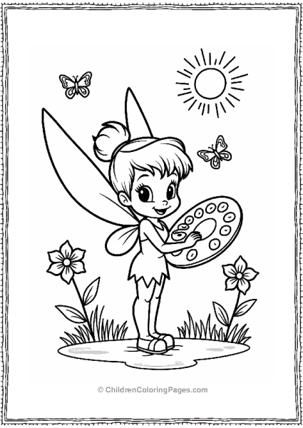 Tinker Bell With A Painter S Palette Free PDF Printable