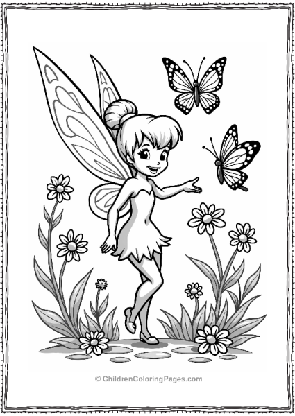 Tinker Bell With Butterfly Friends Free PDF Printable