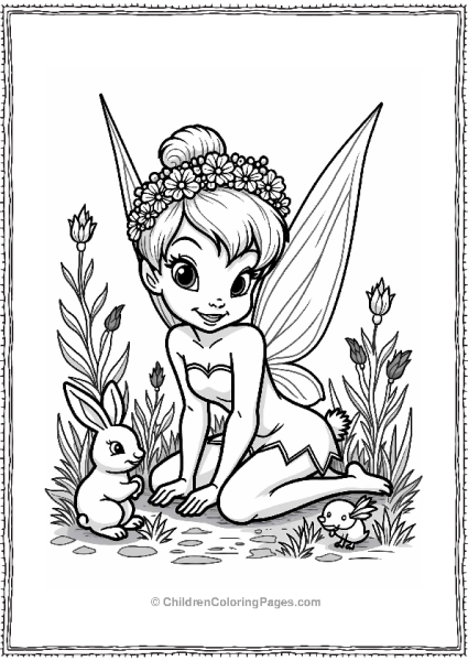 Tinker Bell With Flower Crown Free PDF Printable