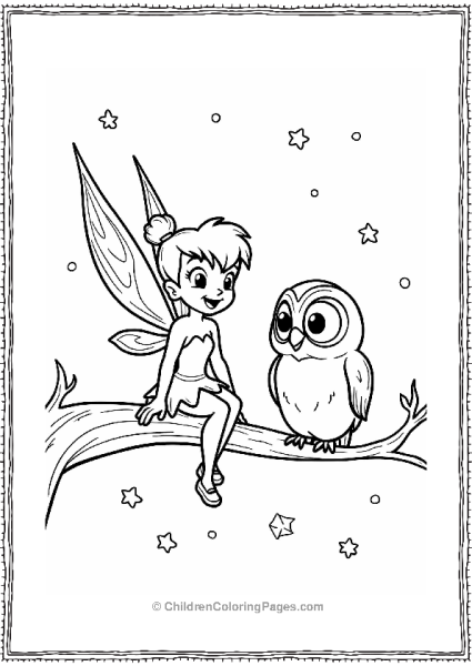 Tinker Bell With The Friendly Owl Free PDF Printable