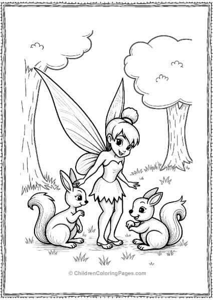 Tinker Bell With Woodland Friends Free PDF Printable