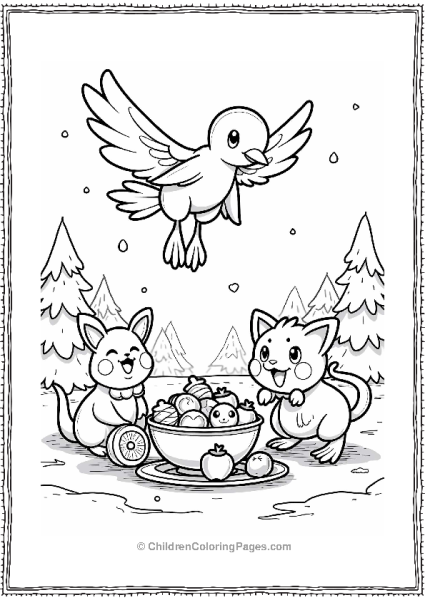 Togekiss In A Festive Winter Scene Free PDF Printable