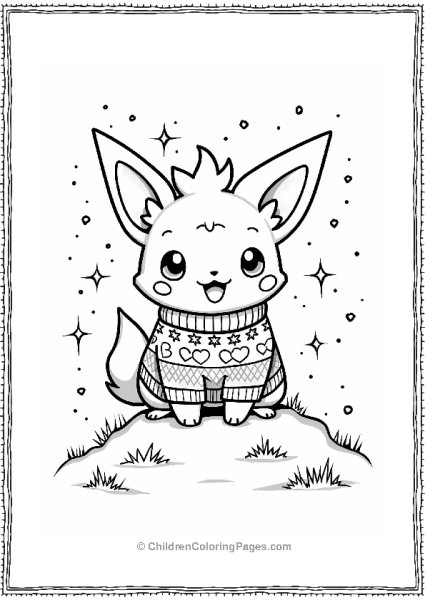 Togepi In A Cute Christmas Sweater Free PDF Printable