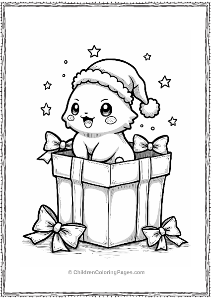 Togepi In A Festive Gift Box Free PDF Printable