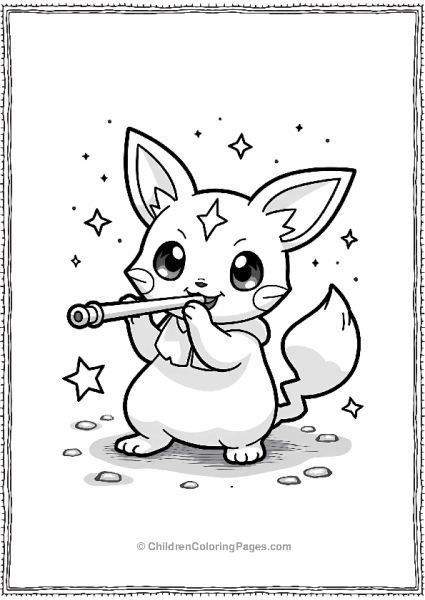 Togepi Playing Flute At Christmas Free PDF Printable