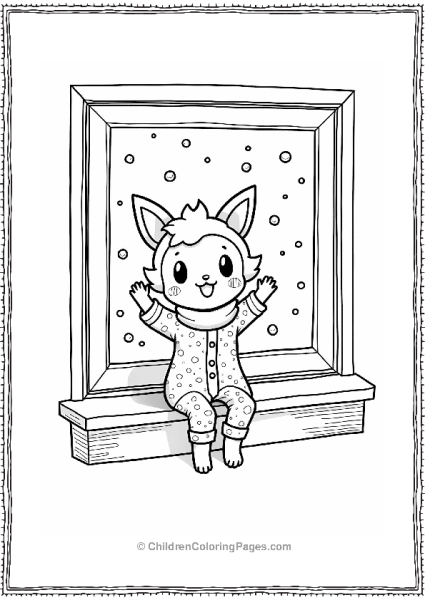 Togepi S Christmas Window Scene Free PDF Printable