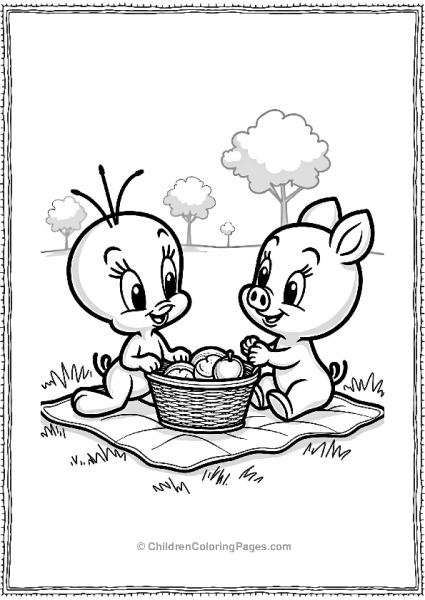 Tweety And Porky Pig Picnic Free PDF Printable