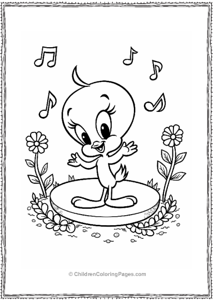 Tweety Bird Dancing At A Festival Free PDF Printable