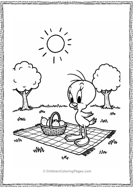 Tweety Bird Having A Picnic Free PDF Printable