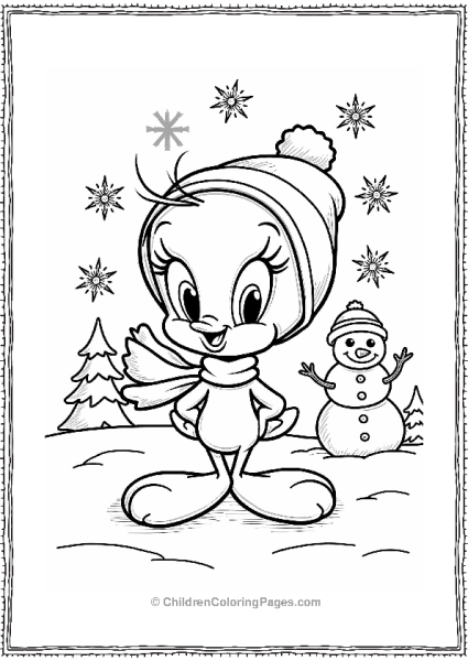 Tweety Bird In A Winter Wonderland Free PDF Printable