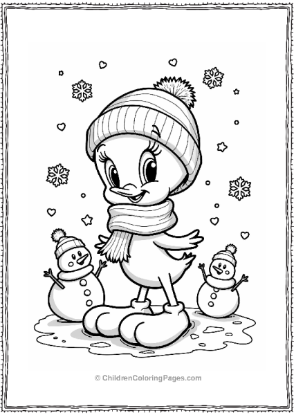 Tweety Bird In Winter Wear Free PDF Printable