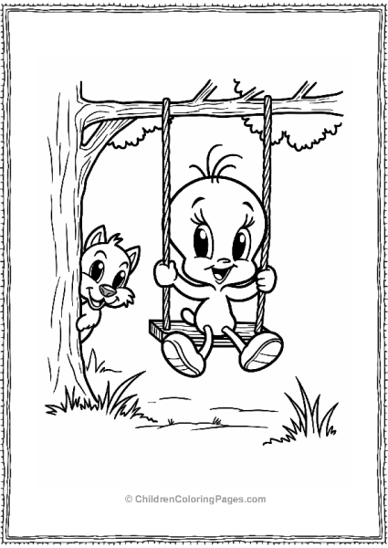 Tweety Bird On A Swing Free PDF Printable