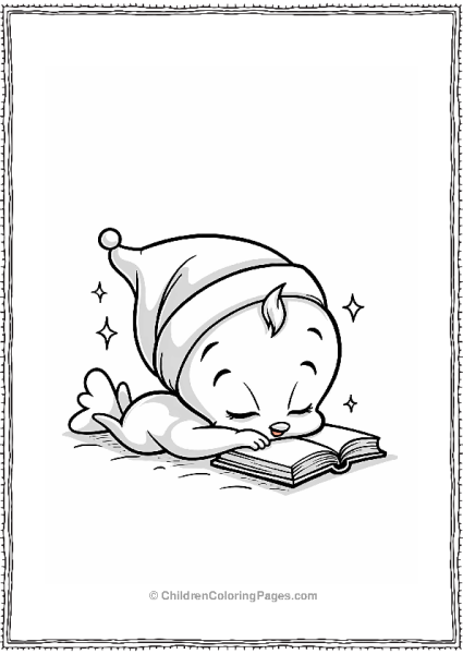 Tweety Bird Sleeping With A Nightcap And Book Free PDF Printable