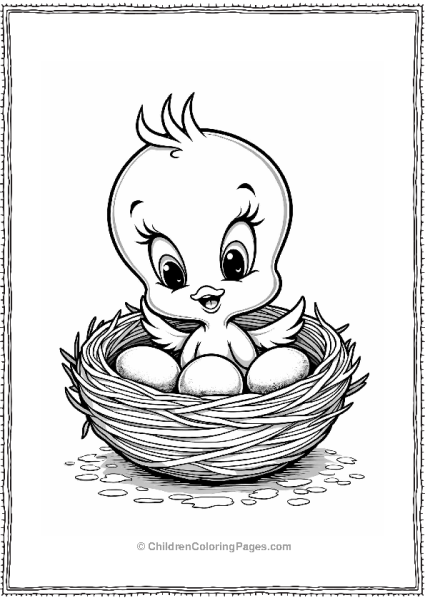 Tweety Bird Snuggled In A Cozy Nest Free PDF Printable