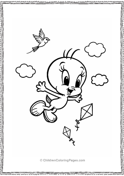 Tweety Bird Soaring Through The Blue Sky Free PDF Printable