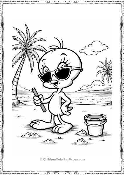 Tweety Bird Summer Beach Fun Free PDF Printable