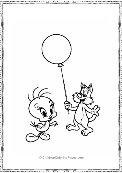 Tweety Bird With A Balloon Free PDF Printable