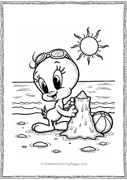 Tweety Bird  Building A Sand Castle Free PDF Printable