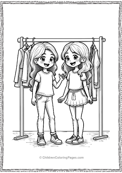 Two Friends Sharing Outfits Black Friday Shopping Spree Free PDF Printable