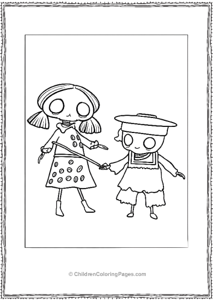 Two Skeletons Playing Free PDF Printable