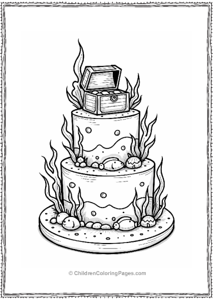 Underwater Treasure Cake Design Free PDF Printable