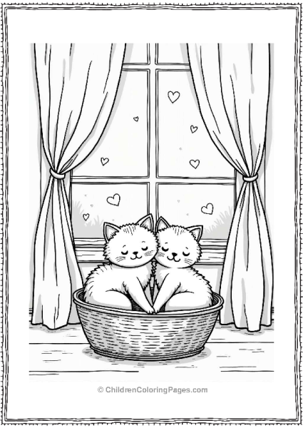 Valentine S Day Cats In A Basket Free PDF Printable