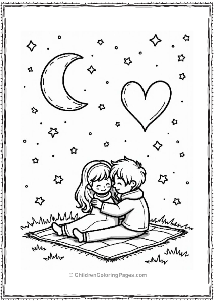 Valentine’s Day Couple Under Starlit Sky Free PDF Printable