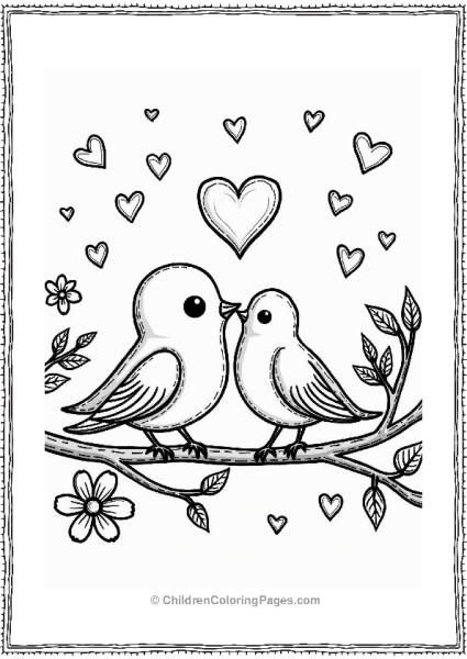 Valentine’s Day Love Birds On A Branch Free PDF Printable