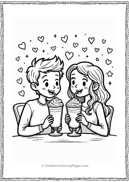 Valentine’s Day Milkshake At The Diner Free PDF Printable