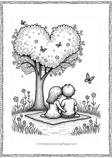 Valentine’s Day Picnic Under Heart Tree Free PDF Printable