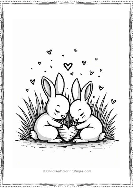 Valentine’s Day Rabbits In A Cozy Burrow Free PDF Printable