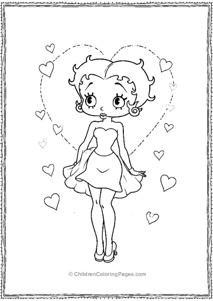 Valentine S Day Special Betty Boop Surrounded By Cupid Bows Free PDF Printable