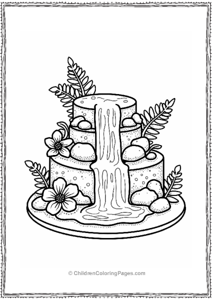 Waterfall Cake Design Free PDF Printable