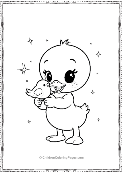 DuckTales Webby Holding A Small Bird Free PDF Printable