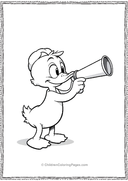 DuckTales Webby Holding A Telescope Free PDF Printable