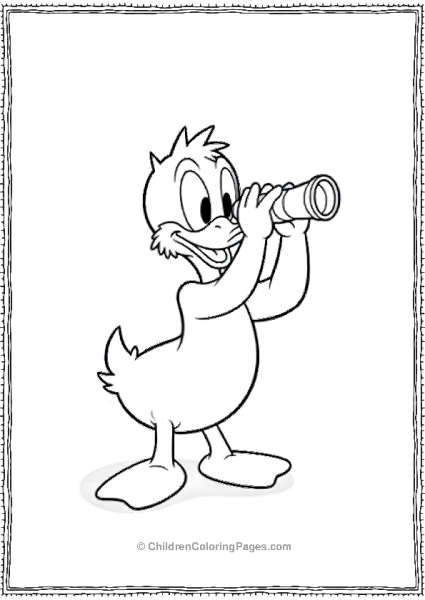 DuckTales  Webby With Telescope Free PDF Printable