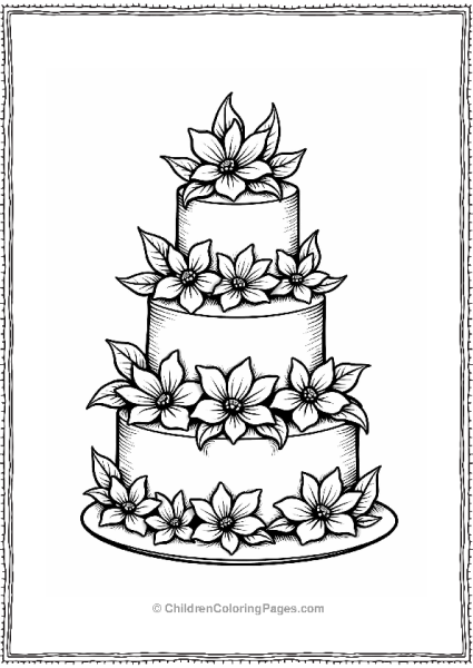 Whimsical Flower Cake Design Free PDF Printable