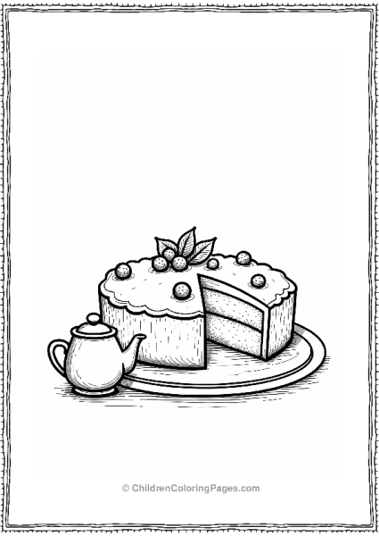 Whimsical Tea Cake With Berries Free PDF Printable