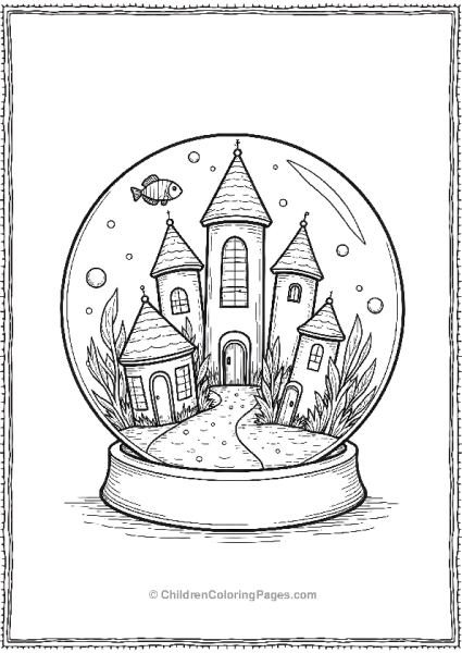 Whimsical Underwater City In A Snow Globe Free PDF Printable