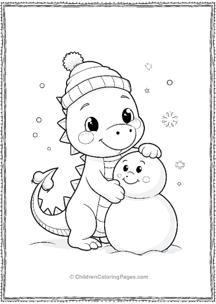 Winter Dragon And Snowman Free PDF Printable