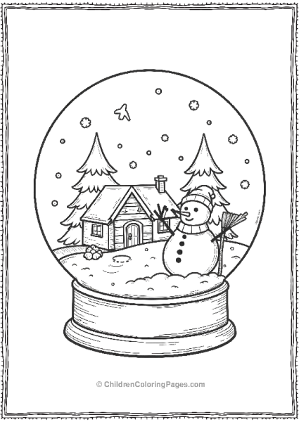 Winter Wonderland Snow Globe Snowy Forest Scene Free PDF Printable