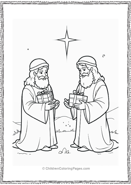 Wise Man Bringing Gift For Baby Jesus Free PDF Printable