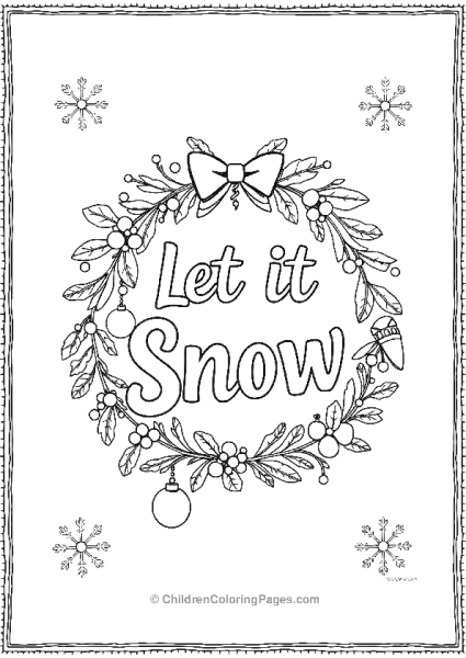 Wreath Let It Snow Free PDF Printable