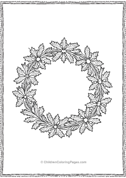 Wreath Of Black And White Flowers Free PDF Printable