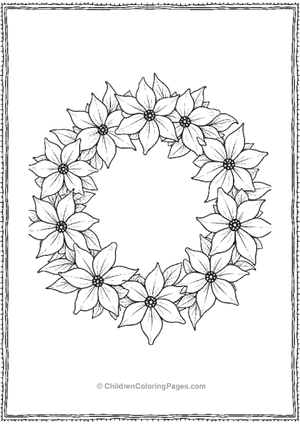 Wreath Of Flowers And Leaves Free PDF Printable