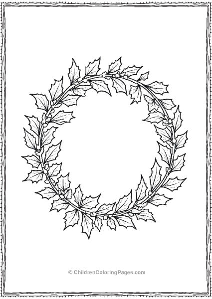 Wreath Of Holly And Ivy Vines Twisted Together Free PDF Printable