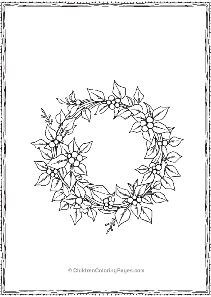 Wreath Of Holly And Ivy Vines Free PDF Printable