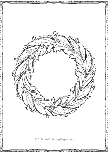 Wreath Of Simple Leaves Free PDF Printable