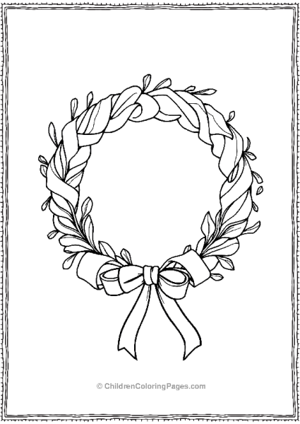 Wreath With A Ribbon Bow Free PDF Printable